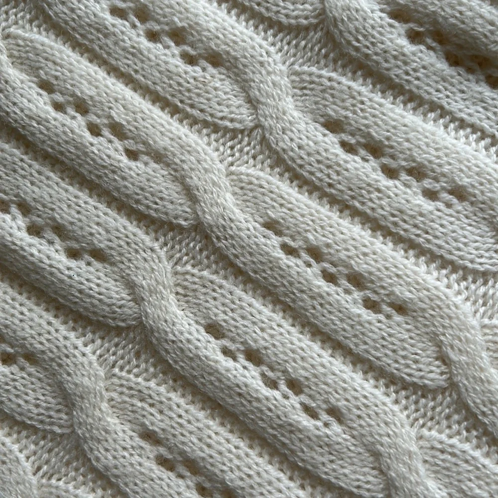 Celeste Ivory Infinity Scarf in Wool Cashmere Blend - Picture 4 of 6